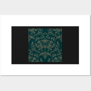 Damask Variations: Linen on Forest Posters and Art